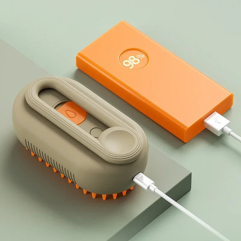 Haustier™ 3-in-1 Steamy Spray Grooming Brush (USB Rechargeable) Groom. Clean. Bond. All in One.