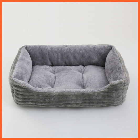 whatagift.com.au Square Plush Bed for Dog Cat Pet | Medium Small Dog Cushion Sofa Bed